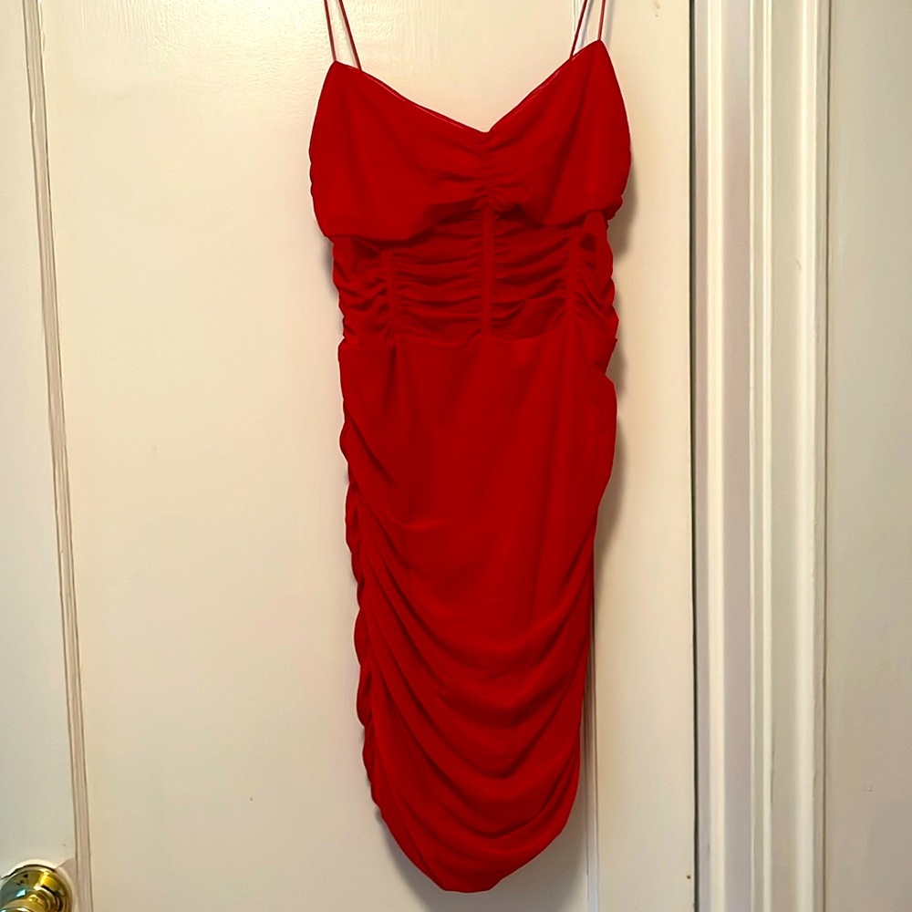 superdown red dress. Stretchy. super soft. Back zip. Spaghetti straps.